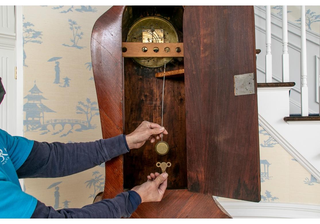 Kienzle Clock Works Louis XV Style Tall Case Clock w/Bronze Figural Top For Sale 13