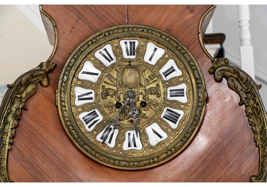 20th Century Kienzle Clock Works Louis XV Style Tall Case Clock w/Bronze Figural Top For Sale