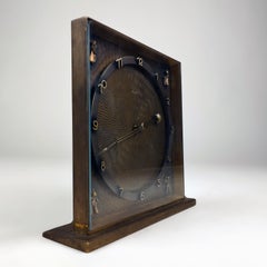 Kienzle German Mid-Century Modern Bronze Table Clock