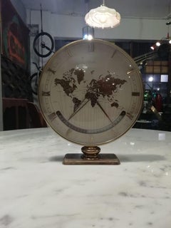 Kienzle Mid-Century Modern Brass and Glass World Time Zone Clock