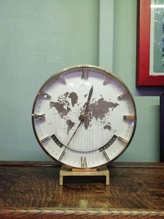 Kienzle Mid-Century Modern Brass and Glass World Time Zone Clock