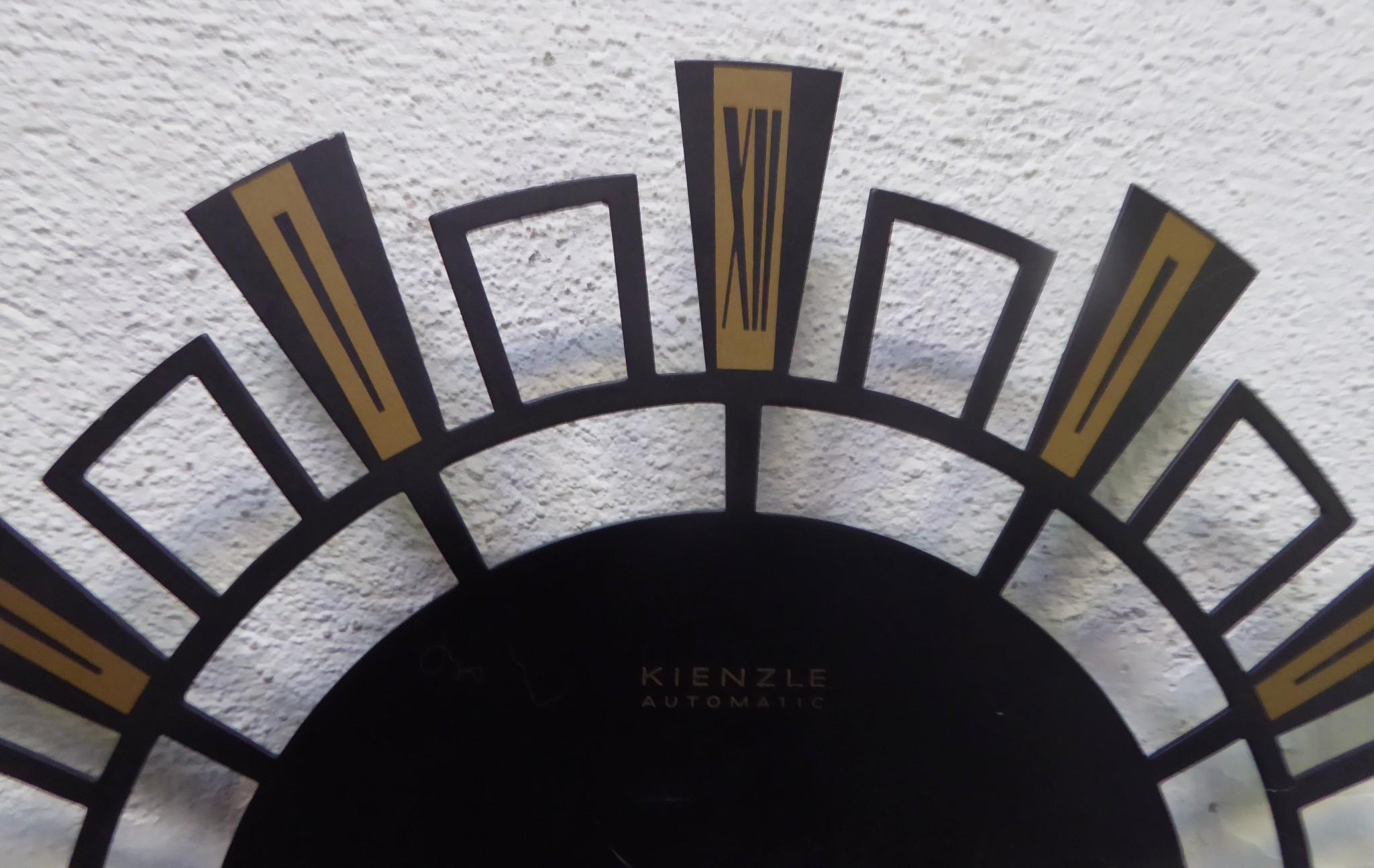Kienzle Mid Century Space Age Modern Metal Battery Wall Clock Germany 1960s In Good Condition For Sale In Miami, FL
