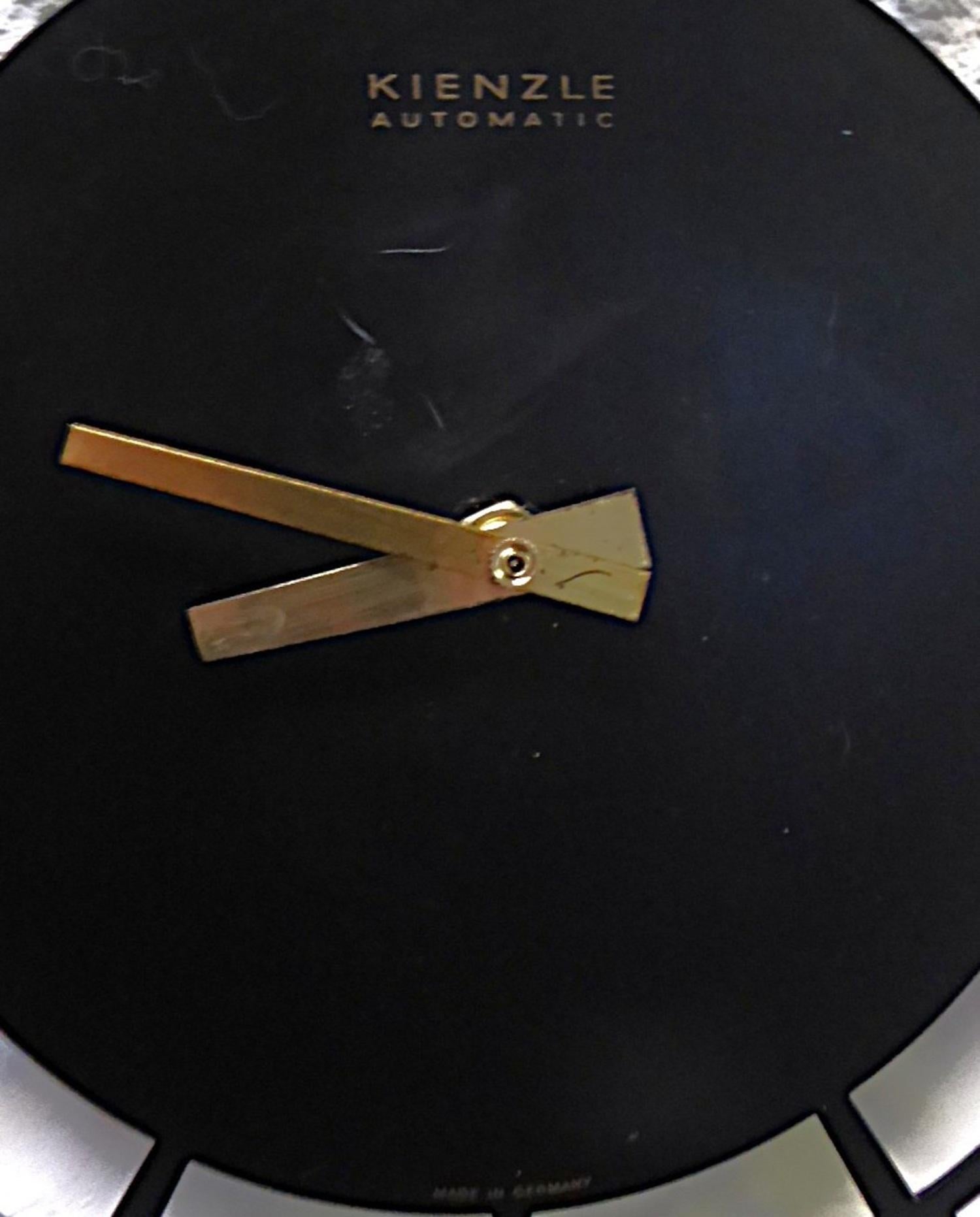 Kienzle Mid Century Space Age Modern Metal Battery Wall Clock Germany 1960s For Sale 1