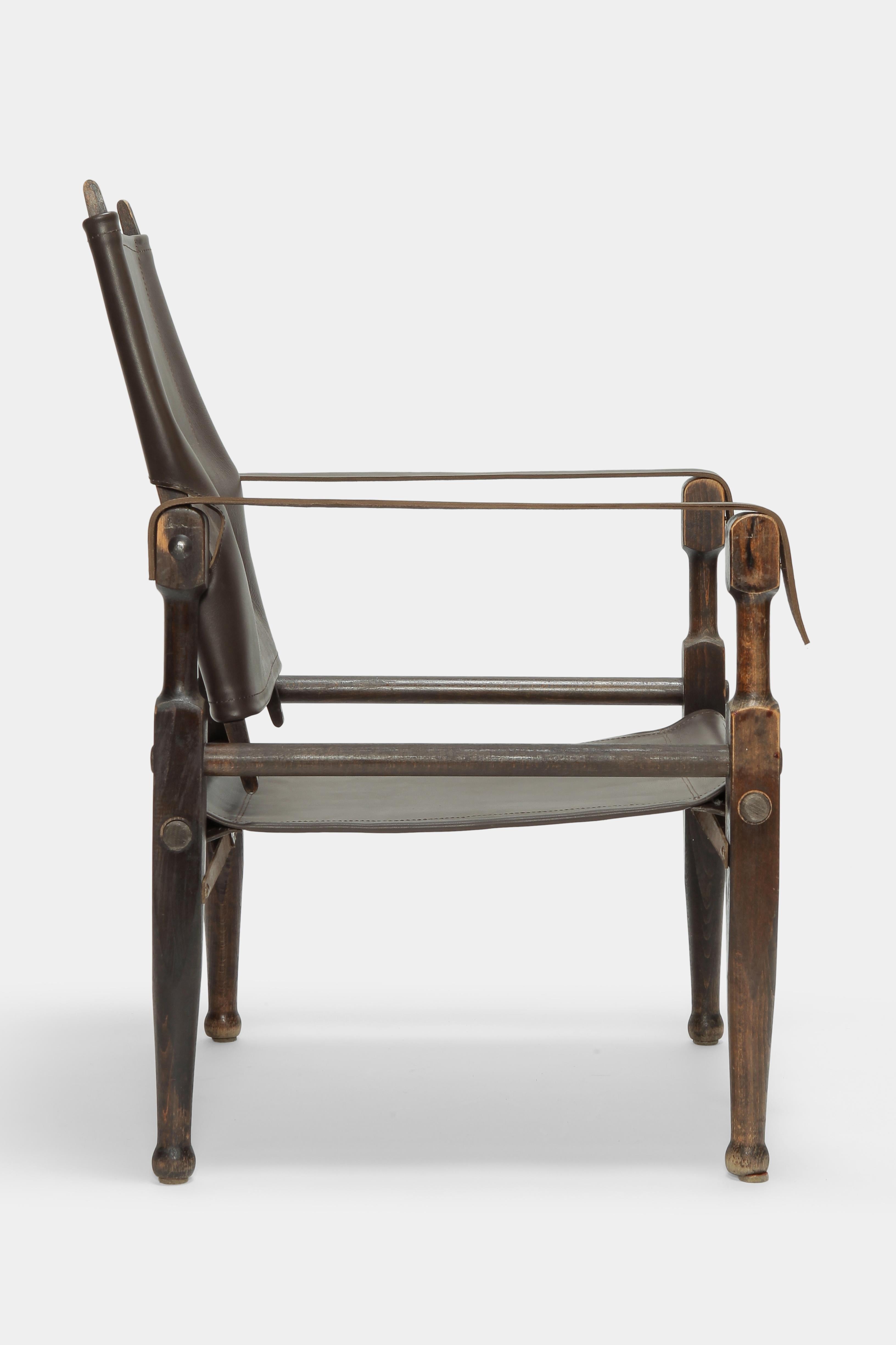 Mid-20th Century Kienzle Safari Chair by Wohnbedarf 1950s with New Leather For Sale