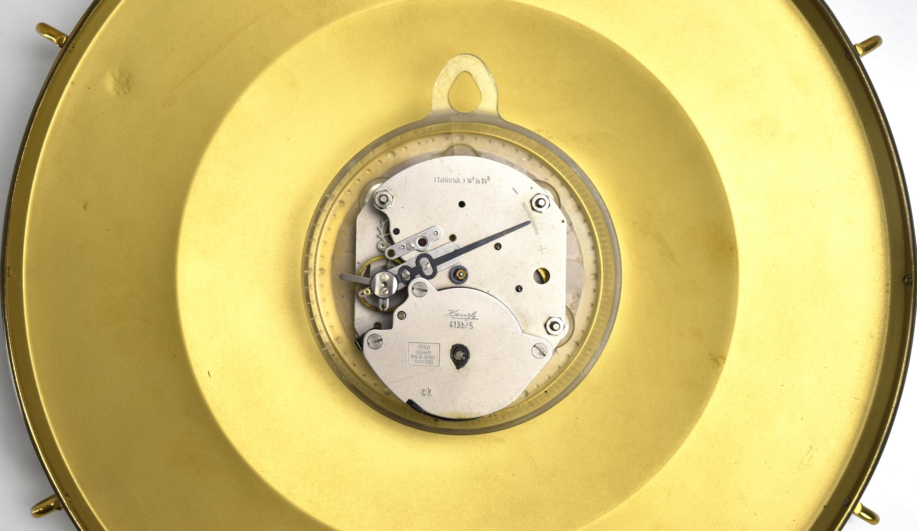 German Kienzle Superia Wall Clock Sunburst Atomic Hollywood Regency Modernist 1950s