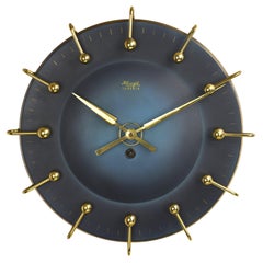 Kienzle Superia Wall Clock Sunburst Atomic Hollywood Regency Modernist 1950s