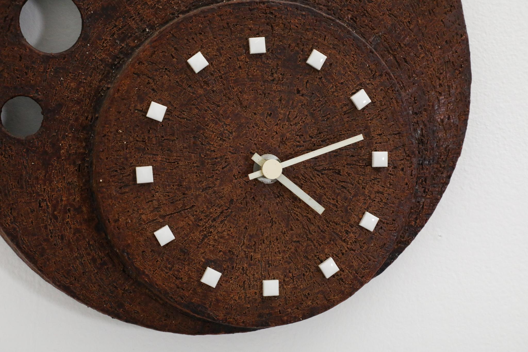 Kienzle Uhren Brutalist Wall Mount Ceramic Clock, 1970s German For Sale 8