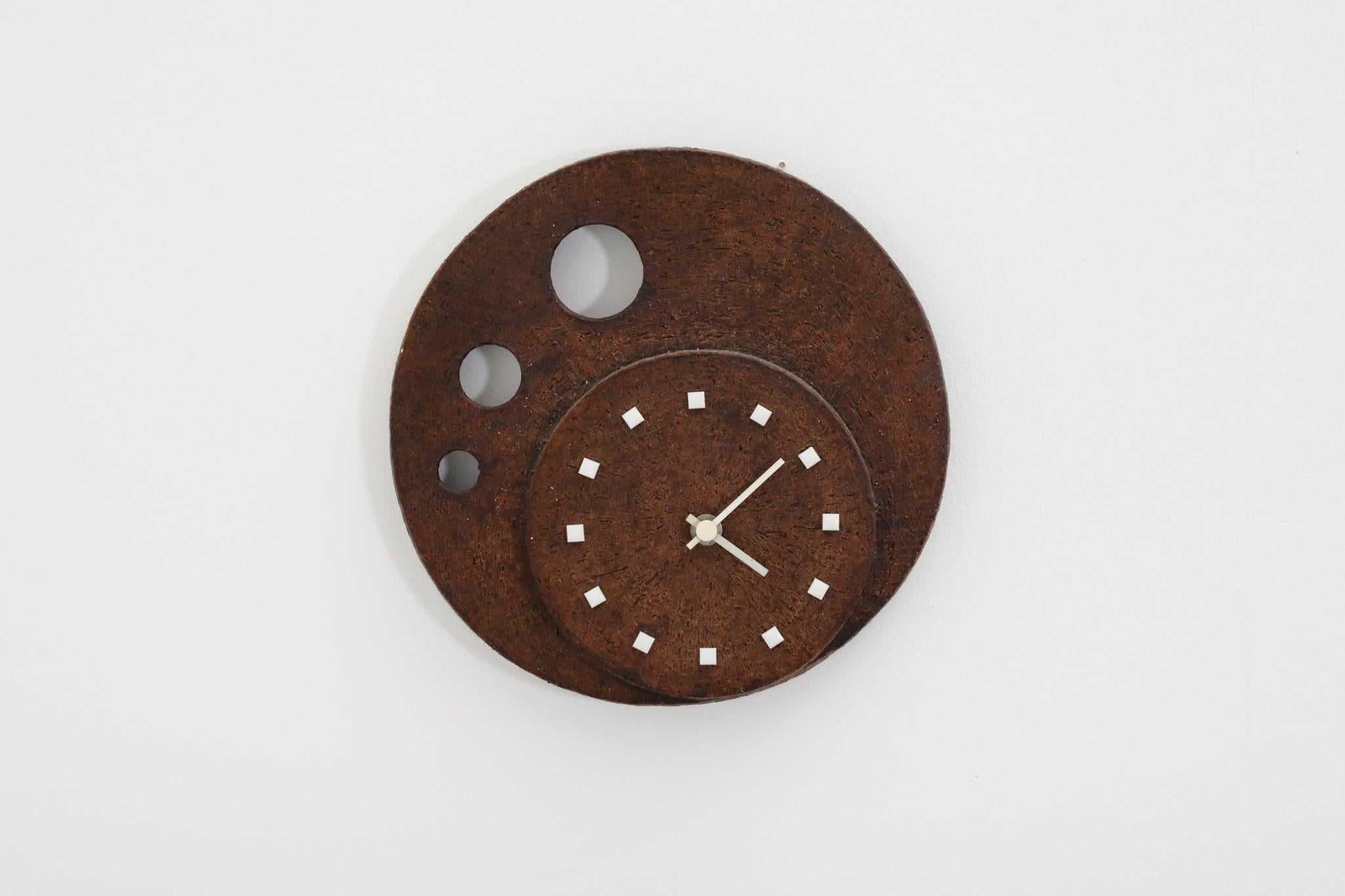 Dutch Kienzle Uhren Brutalist Wall Mount Ceramic Clock, 1970s German For Sale
