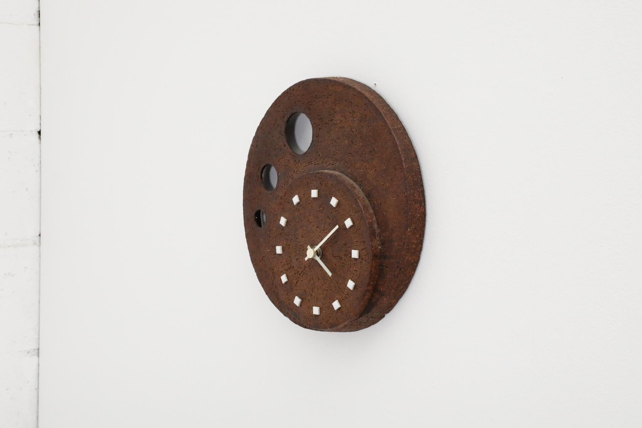 Kienzle Uhren Brutalist Wall Mount Ceramic Clock, 1970s German For Sale 1