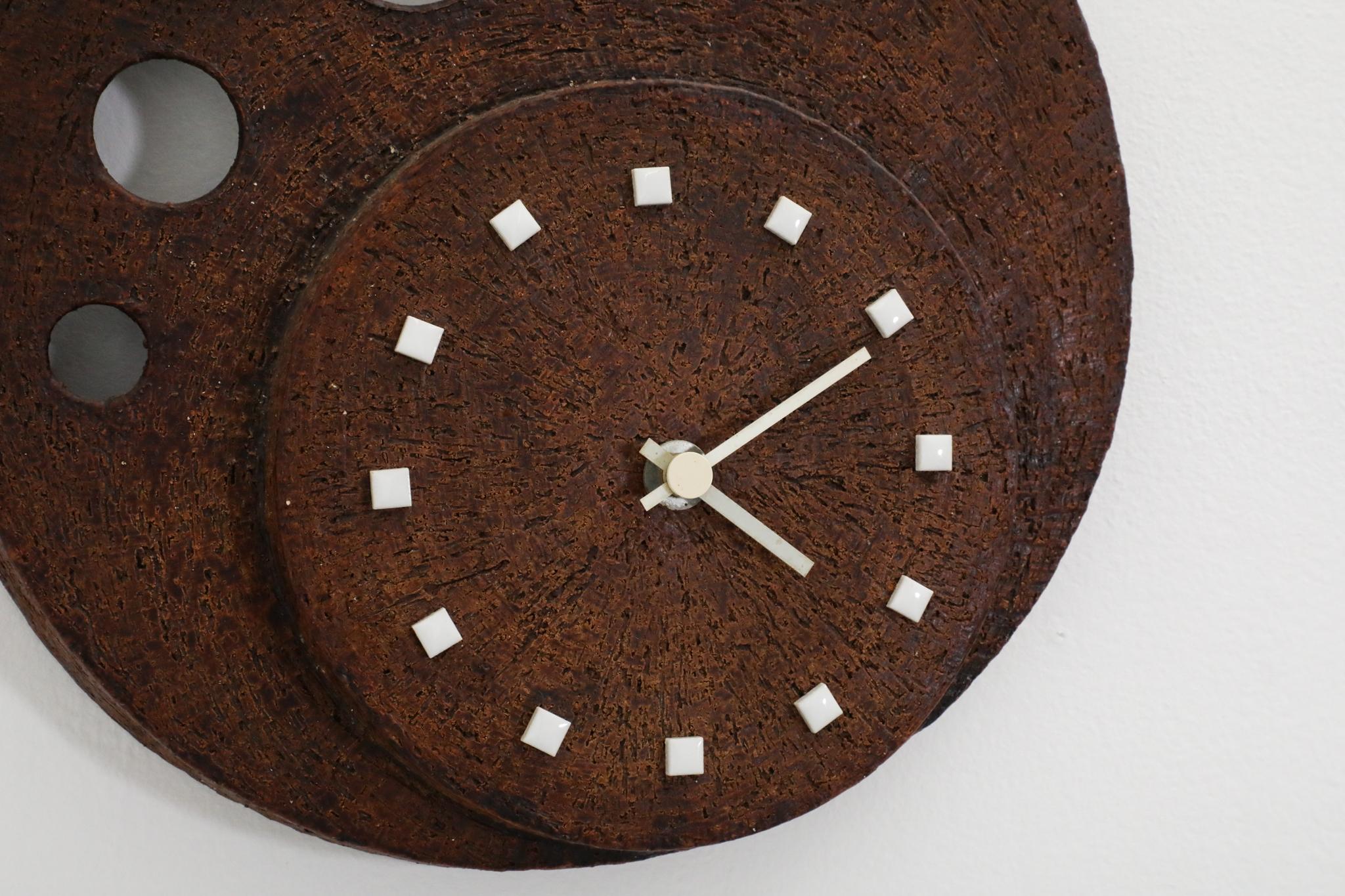 Kienzle Uhren Brutalist Wall Mount Ceramic Clock, 1970s German For Sale 3