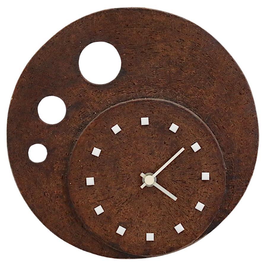 Kienzle Uhren Brutalist Wall Mount Ceramic Clock, 1970s German For Sale