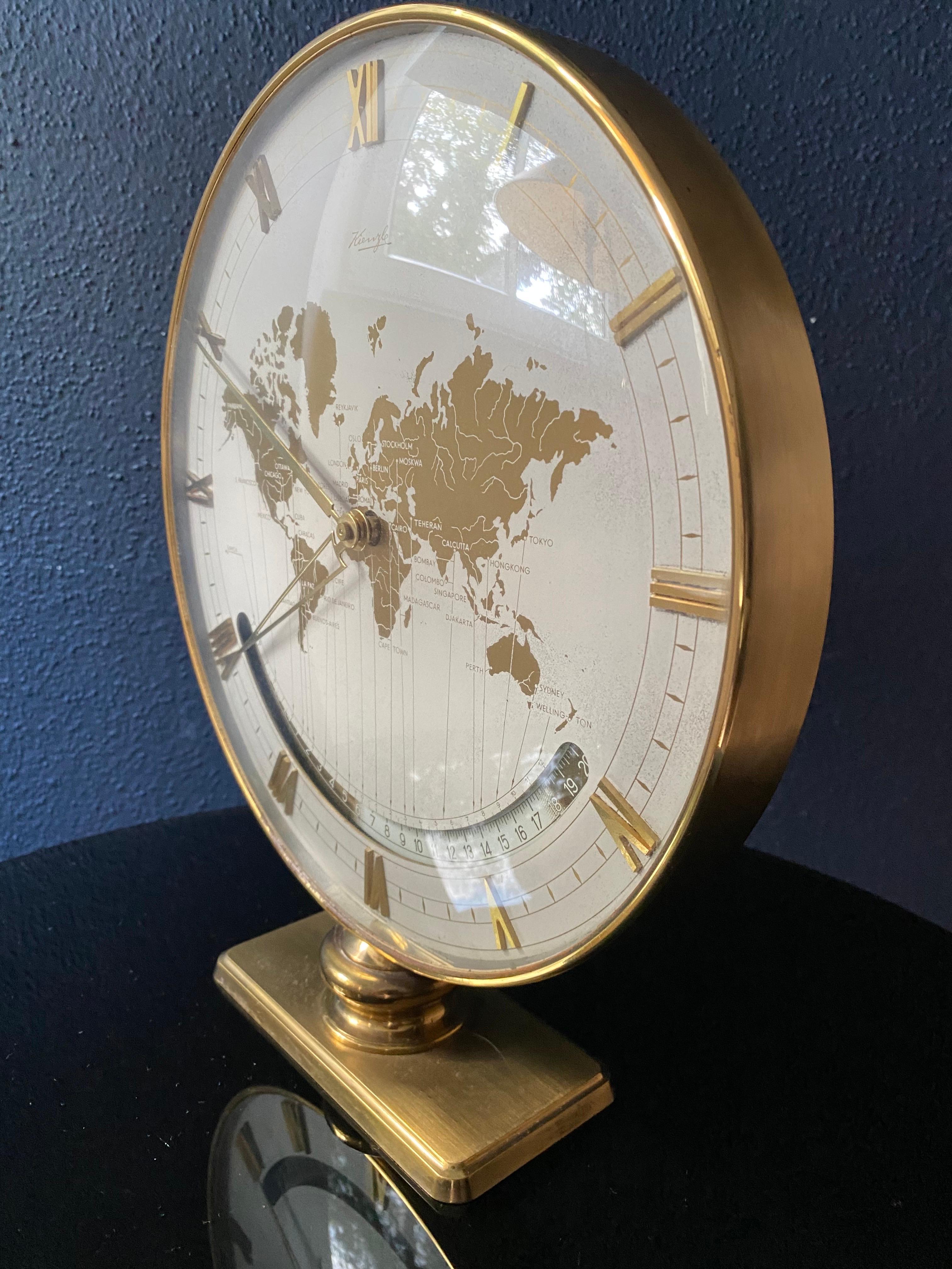 RELOJ DE HORA MUNDIAL KIENZLE (Weltzeituhr), Art Decó Alemania, década de 1940 Alemán
