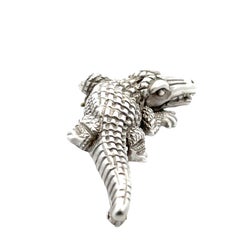 Kieselstein 18K White Gold Crocodile Pin