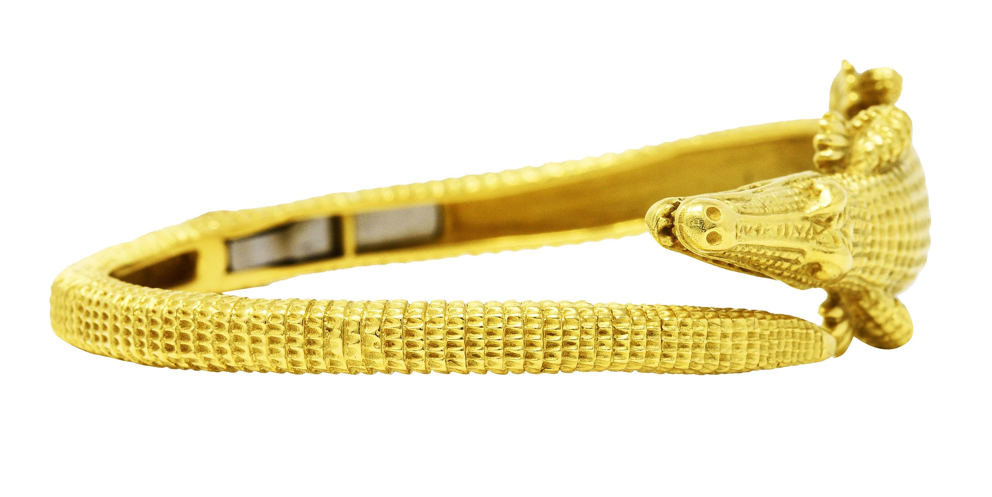 Kieselstein-Cord 18 Karat Gold Alligator-Armreif (Zeitgenössisch)