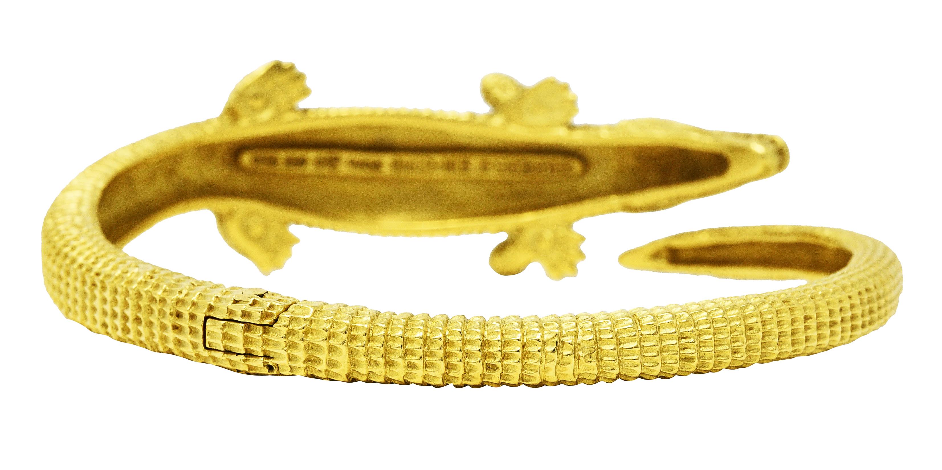Kieselstein-Cord 18 Karat Gold Alligator-Armreif im Zustand „Hervorragend“ in Philadelphia, PA