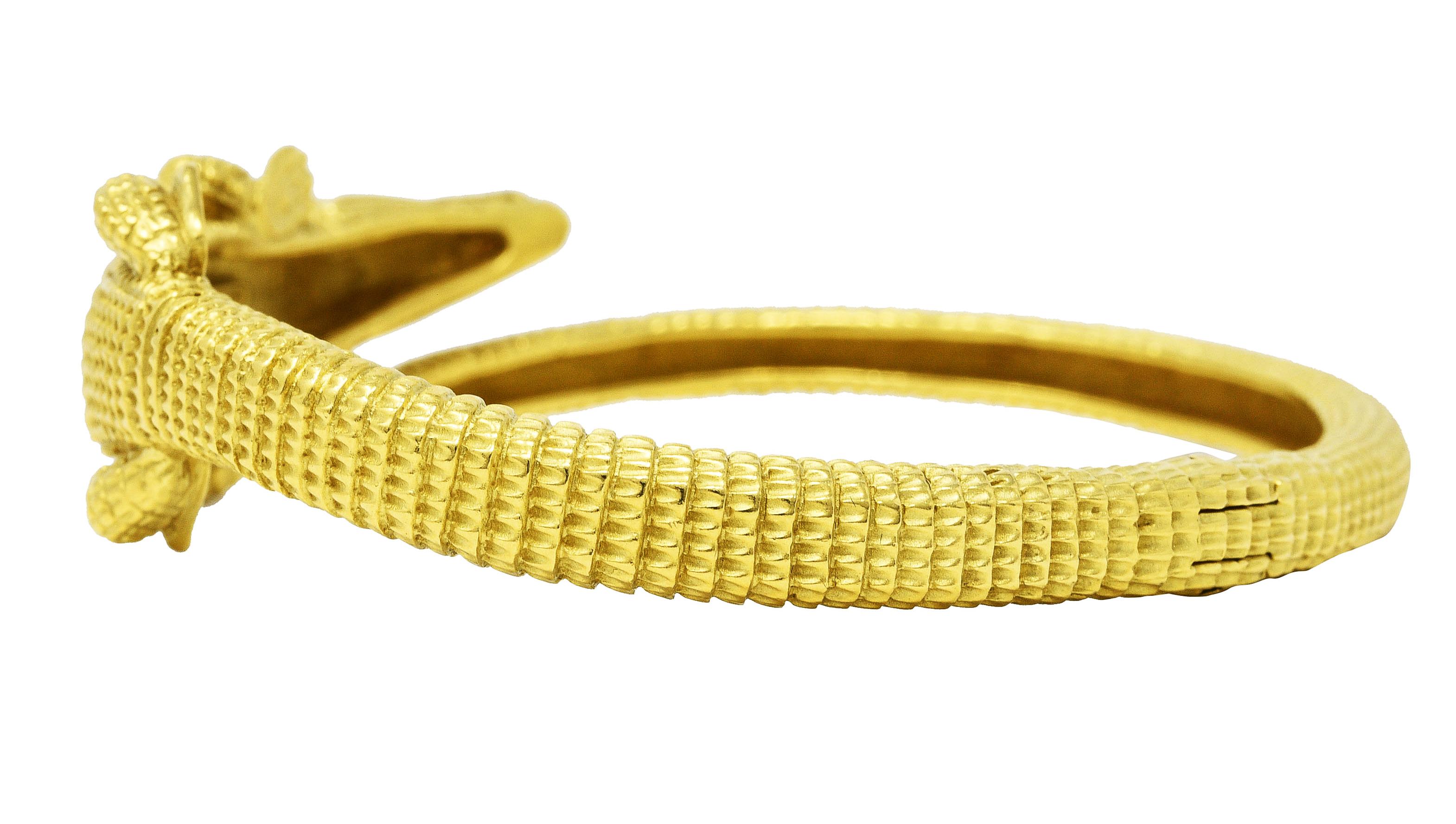Kieselstein-Cord 18 Karat Gold Alligator-Armreif für Damen oder Herren