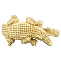 Kieselstein-Cord 18 Karat Gold Alligator Cuff Bracelet