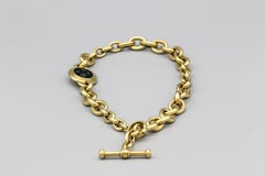 Kieselstein-Cord 18 Karat Gold Carved Tourmaline Toggle Link Necklace