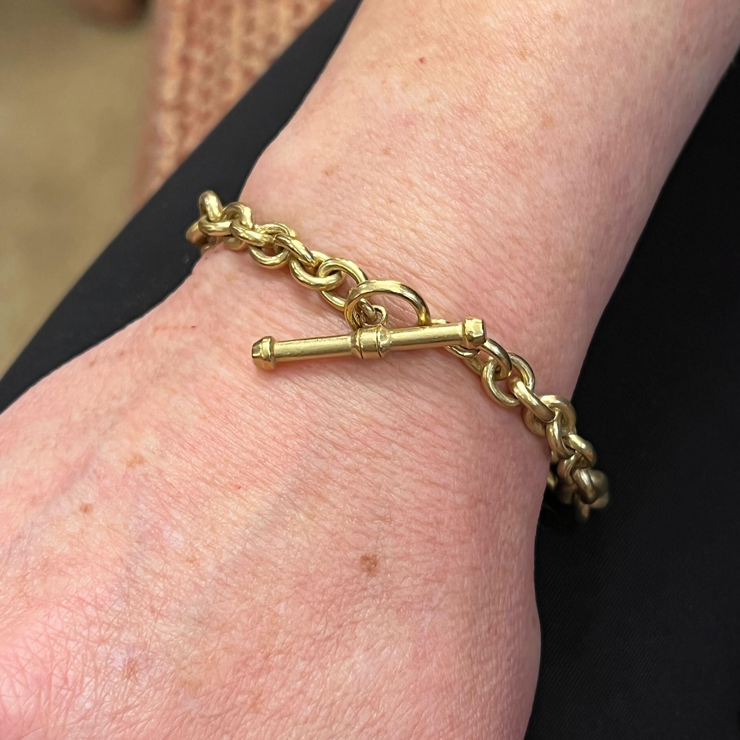 Women's or Men's Kieselstein-Cord 18 Karat Green Gold Link Bracelet