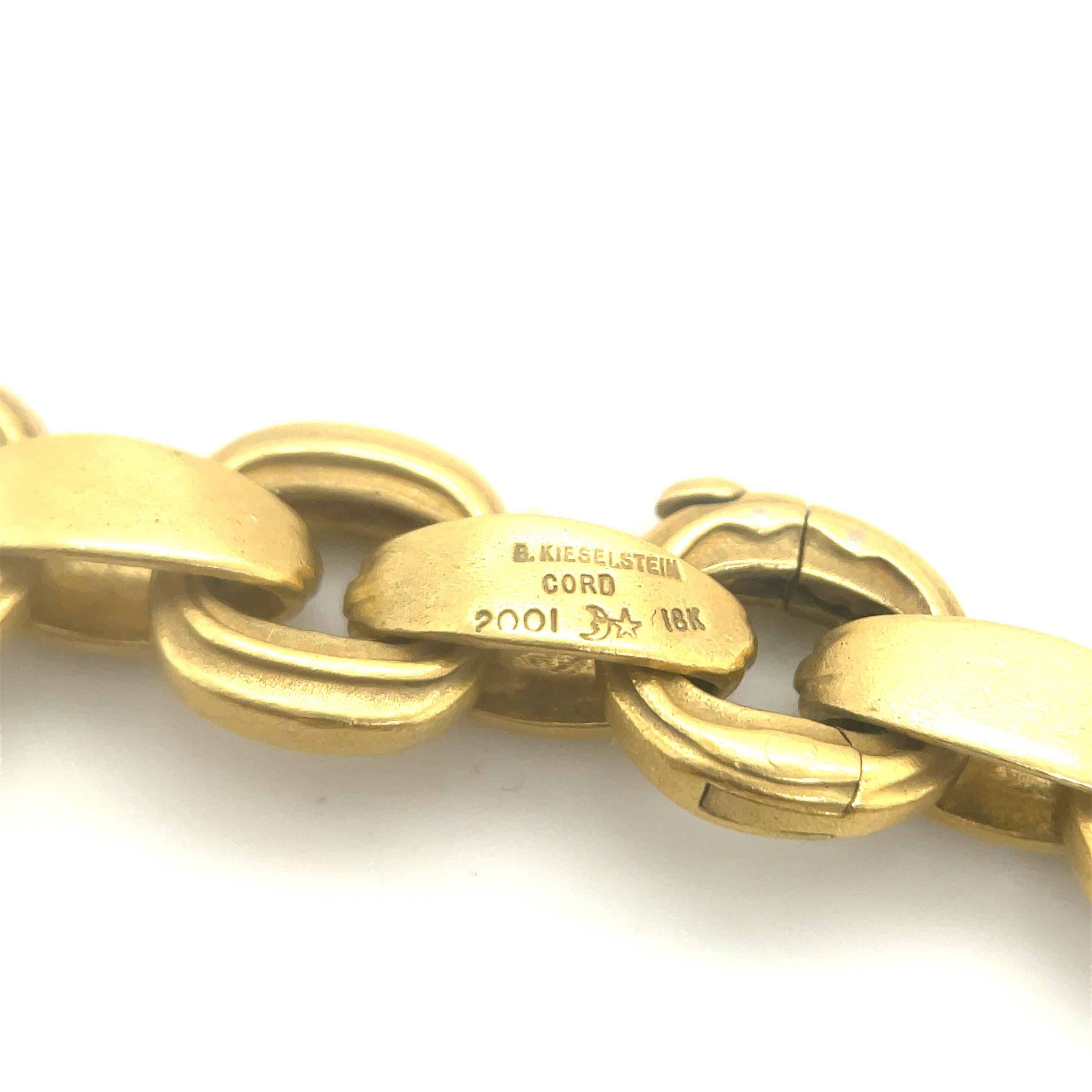 Kieselstein-Cord 18 Karat Yellow Gold Link Diamond Bracelet 62.2 Grams 2001 5