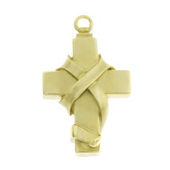 Kieselstein-Cord 18 Karat Yellow Gold Vintage 1991 Bound Cross Pendant Charm