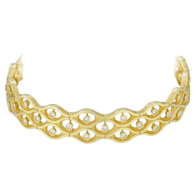 Kieselstein-Cord 18k Choker Necklace with Diamonds For Sale