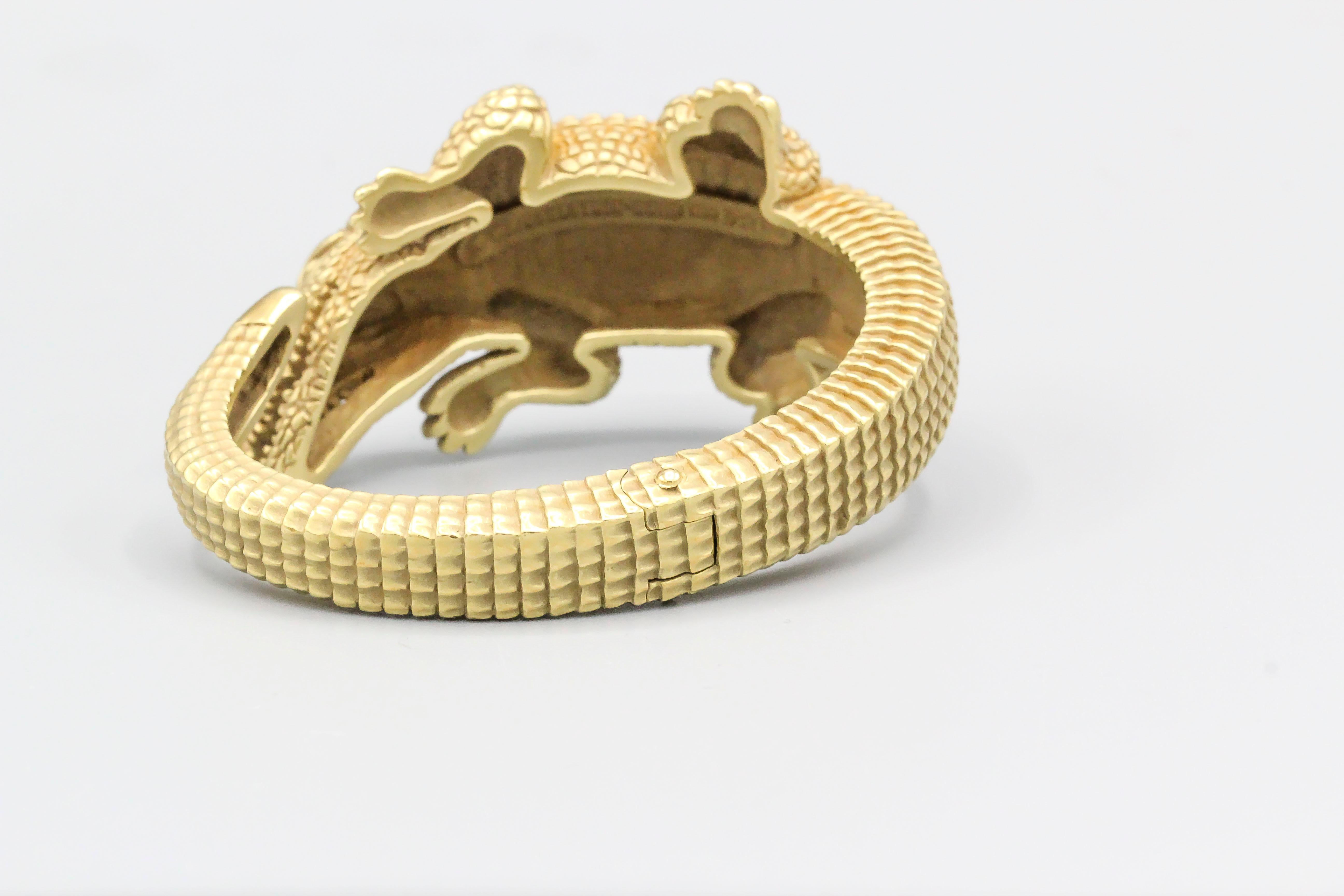 gold alligator bracelet