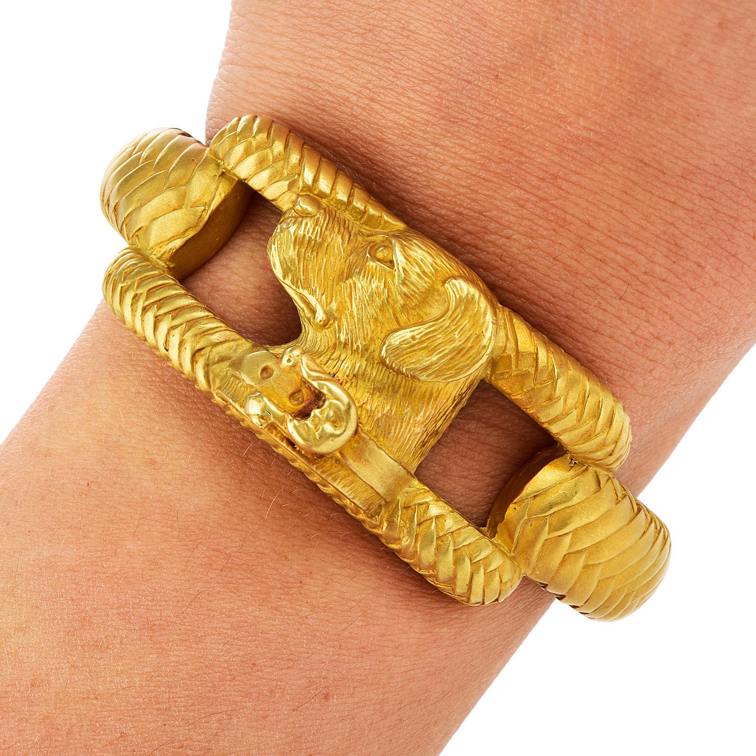 Kieselstein Cord Armspange mit Scharnier, 18 Karat Gold Labrador-Hund 1