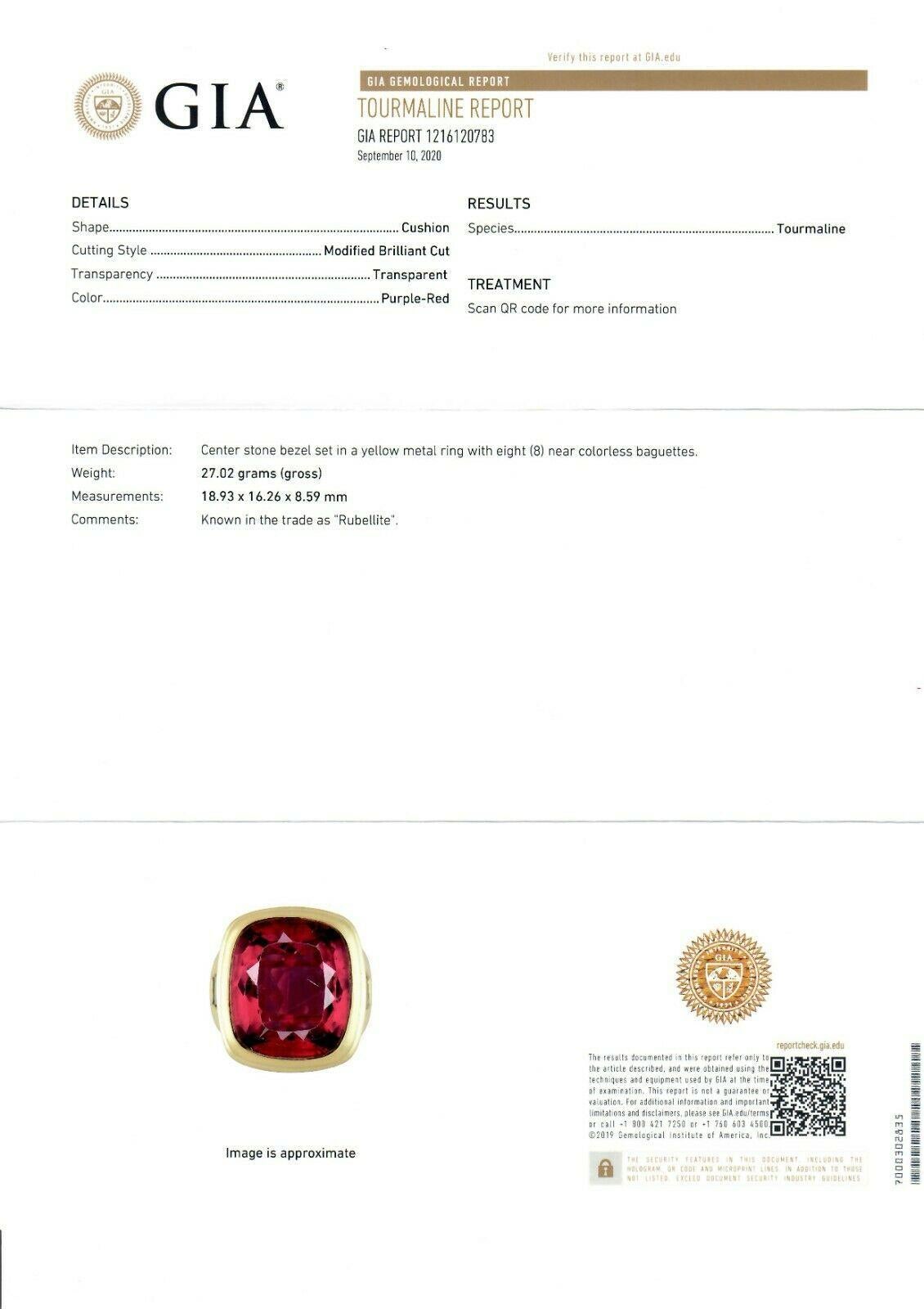 Kieselstein Cord 18k Gold Large GIA 20ct Bezel Rubellite Tourmaline Diamond Ring 3