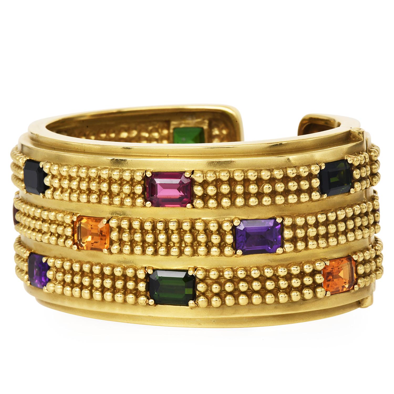 KIESTEIN-CORD Bracciale con cerniera in oro verde 18 carati - Circa anni '90 in vendita 2