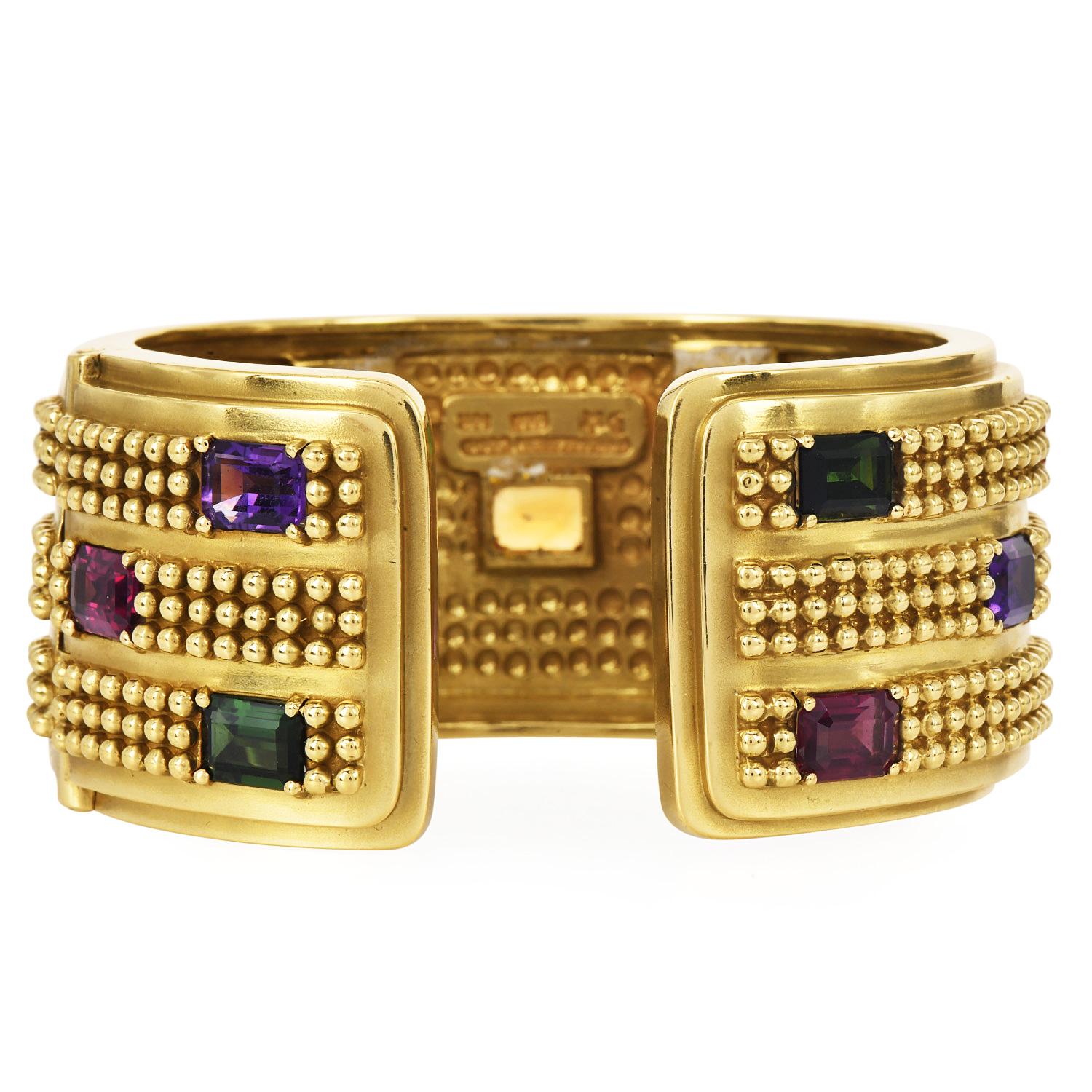 KIESTEIN-CORD Bracciale con cerniera in oro verde 18 carati - Circa anni '90 in vendita 3