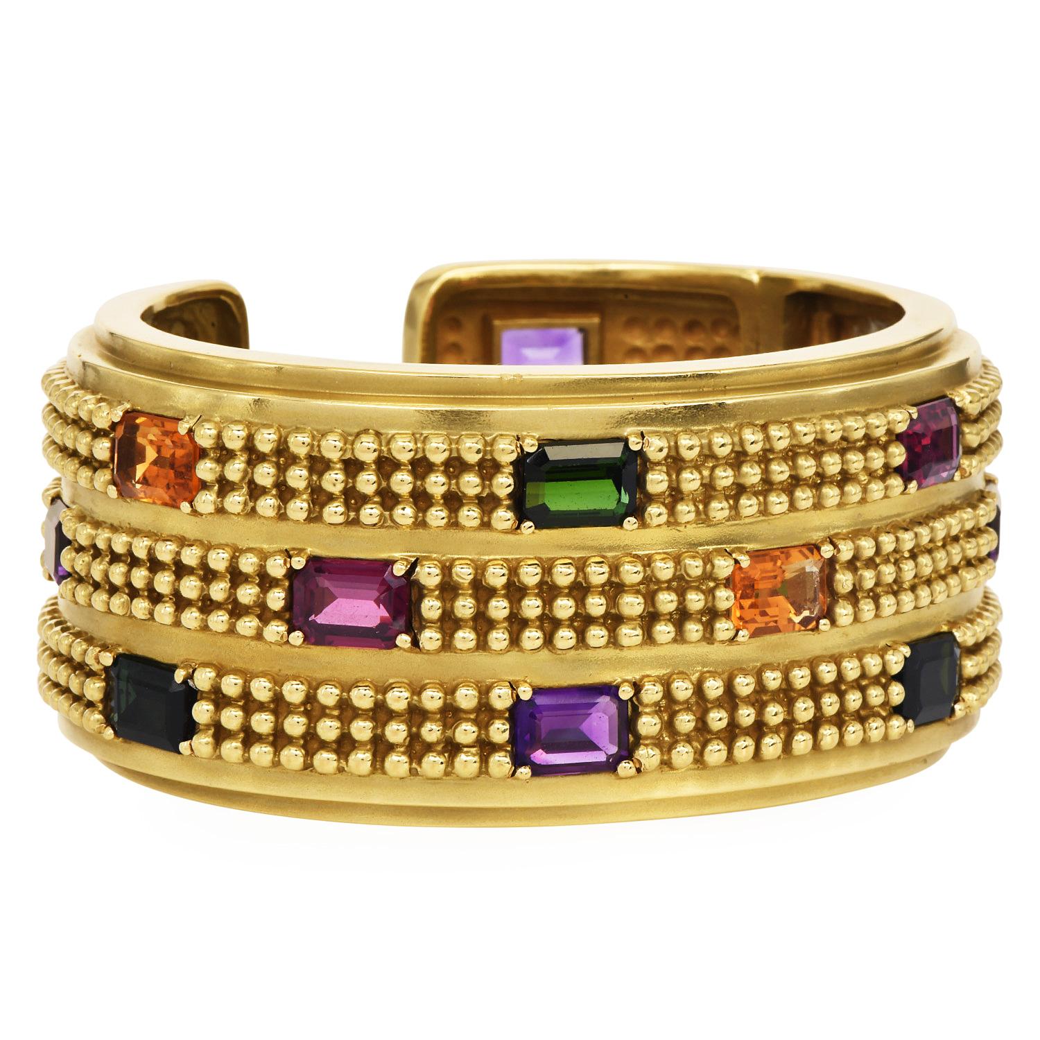 KIESTEIN-CORD Bracciale con cerniera in oro verde 18 carati - Circa anni '90 in vendita 4