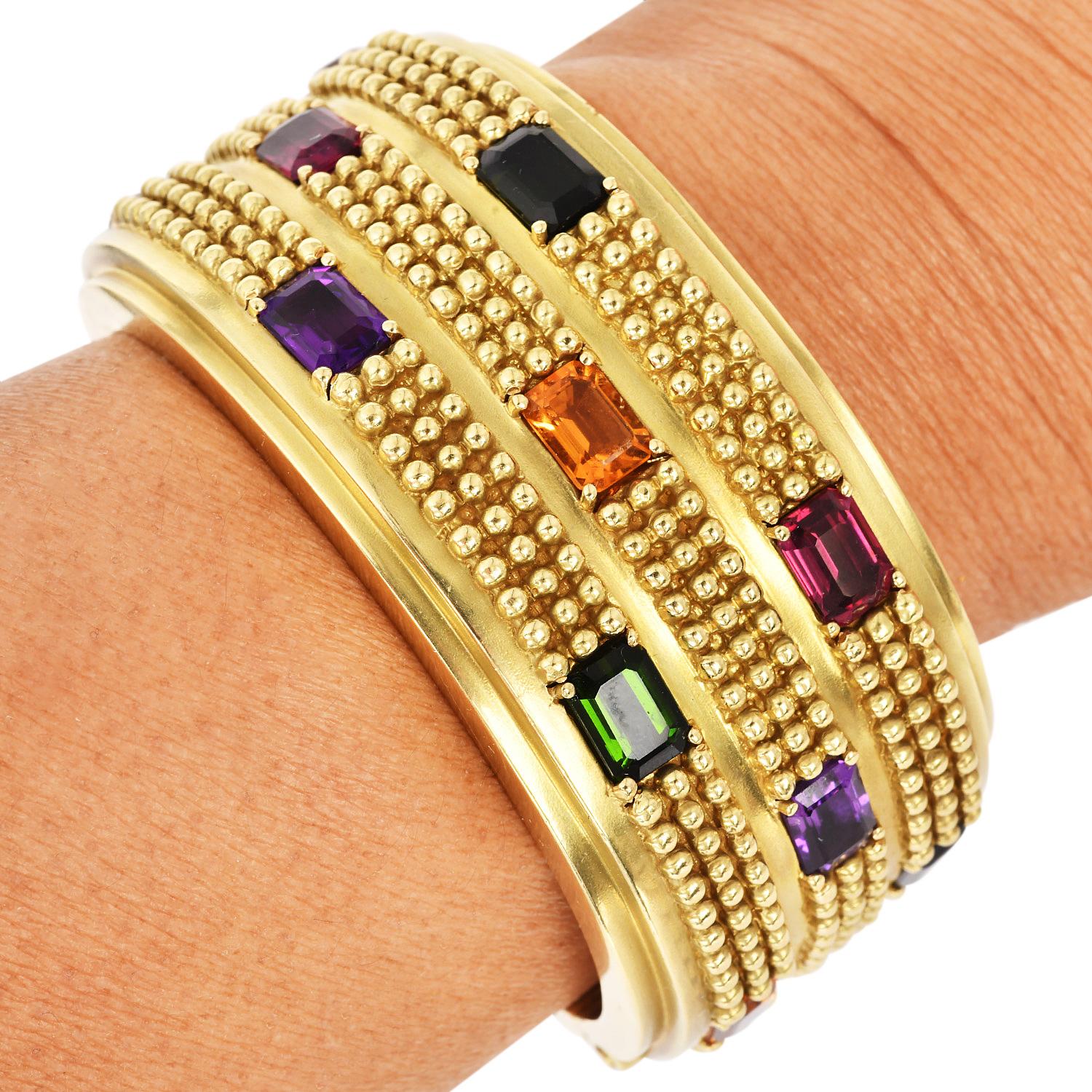 KIESTEIN-CORD Bracciale con cerniera in oro verde 18 carati - Circa anni '90 in vendita 5