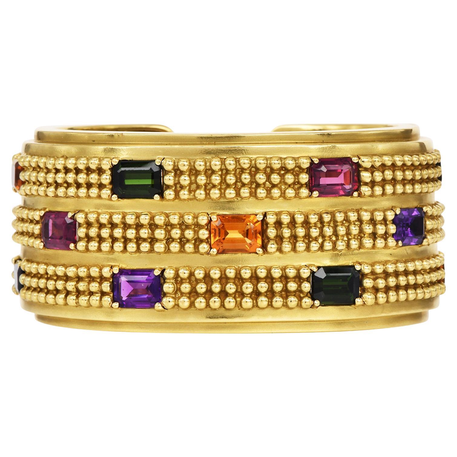 KIESTEIN-CORD Bracciale con cerniera in oro verde 18 carati - Circa anni '90 in vendita