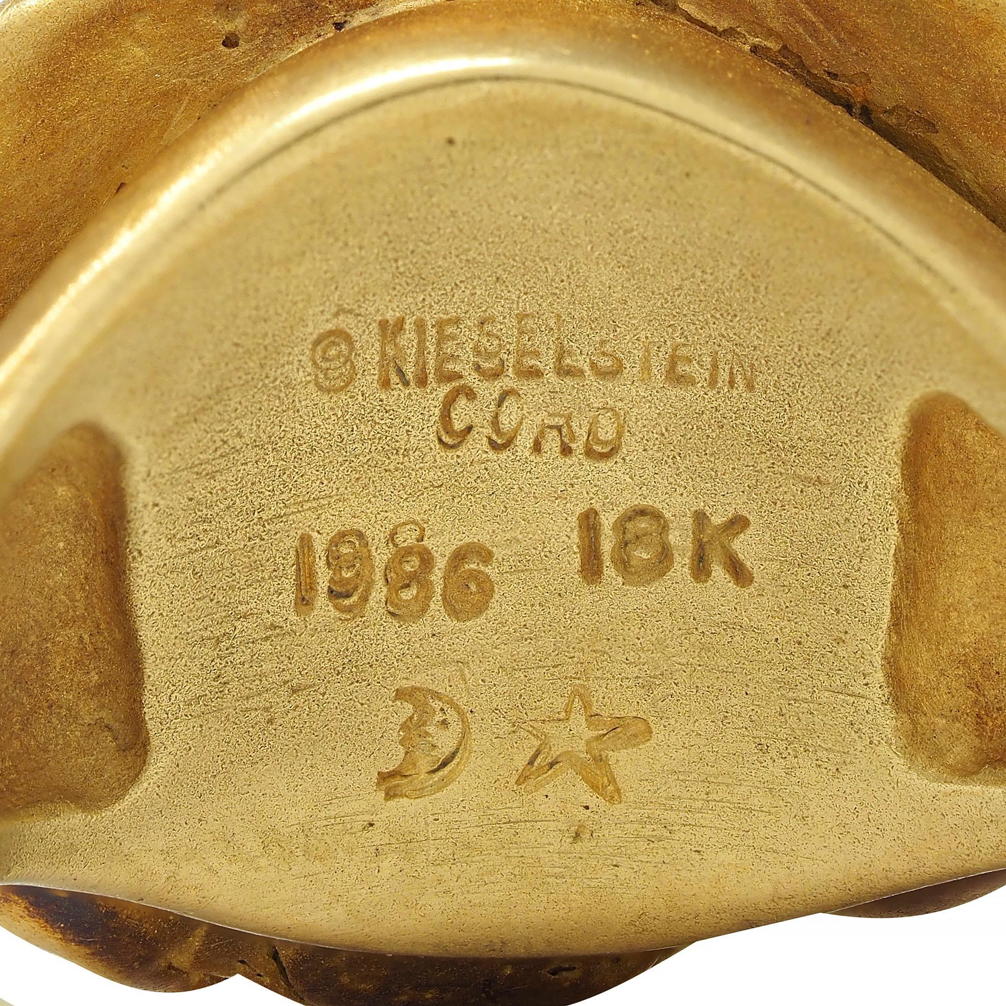 Kieselstein-Cord 18K Yellow Gold Abstrac Animal Intaglio Vintage Signet Ring For Sale 8