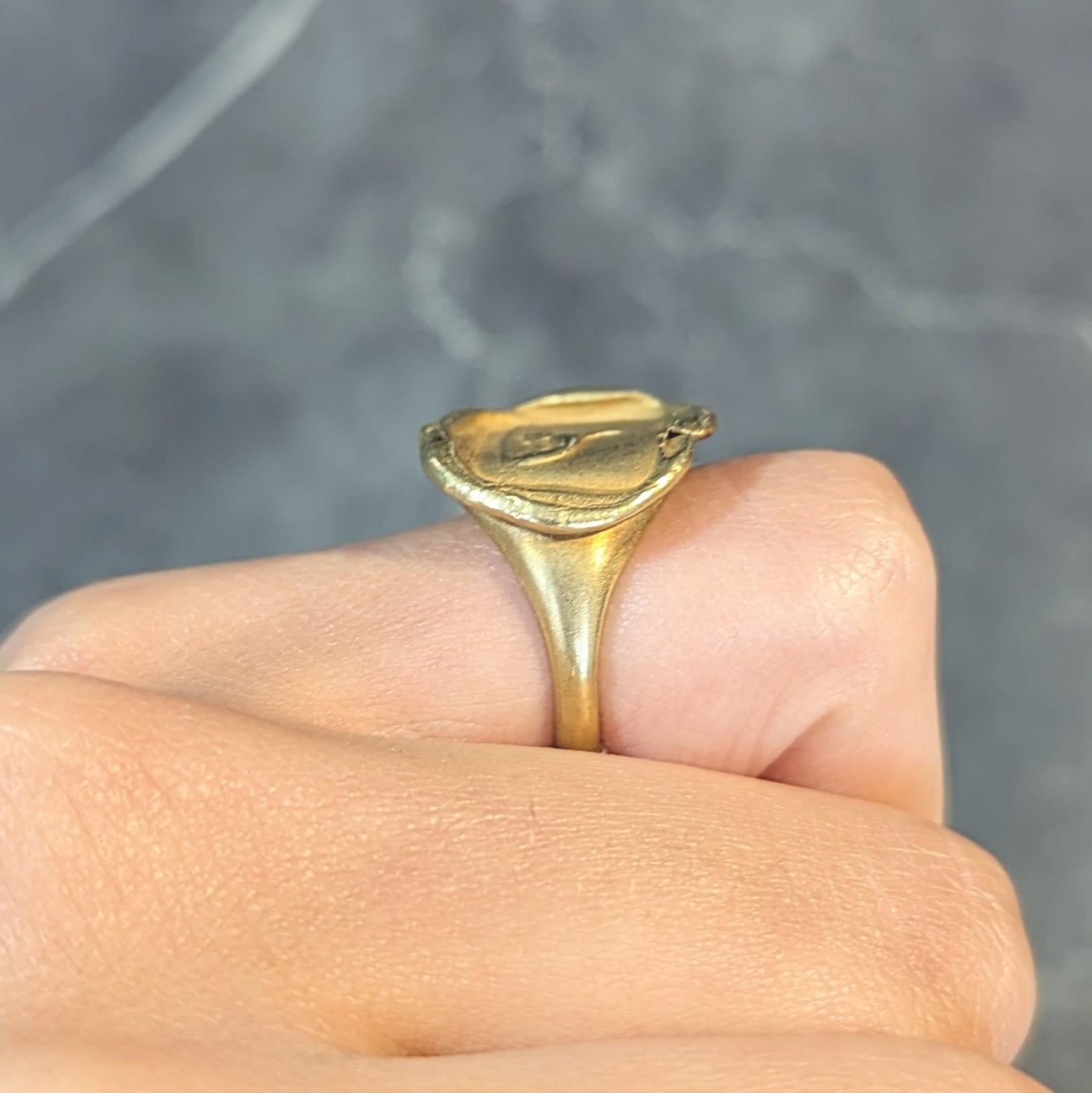 Kieselstein-Cord 18K Yellow Gold Abstrac Animal Intaglio Vintage Signet Ring For Sale 10