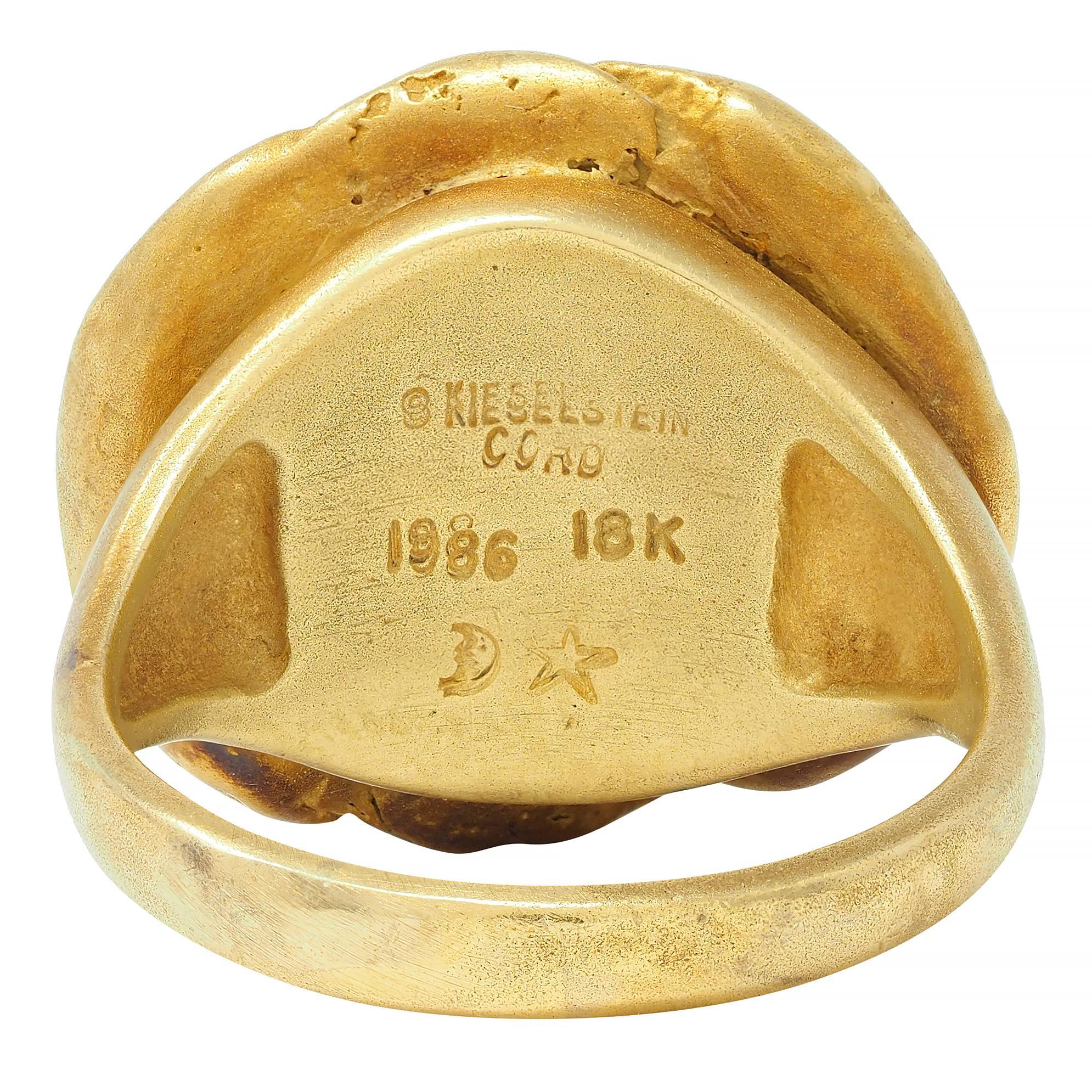 Kieselstein-Cord 18K Yellow Gold Abstrac Animal Intaglio Vintage Signet Ring For Sale 1