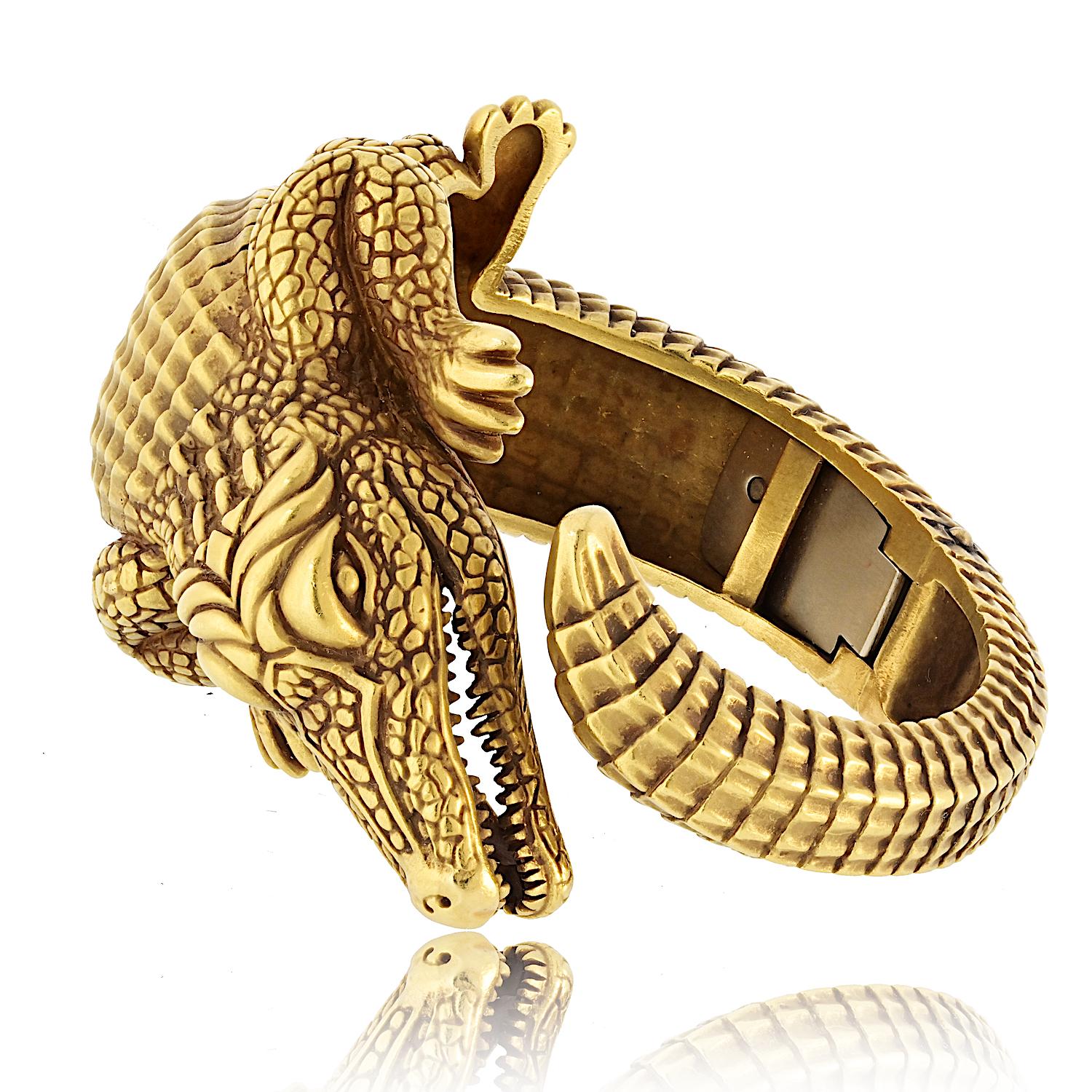 KIESELSTEIN-CORD Bracciale alligatore in oro giallo 18 carati in vendita 3