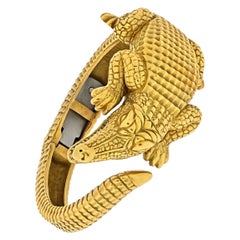Kieselstein Cord 18K Yellow Gold Alligator Bracelet