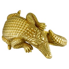 KIESELSTEIN-CORD Bracciale alligatore in oro giallo 18 carati