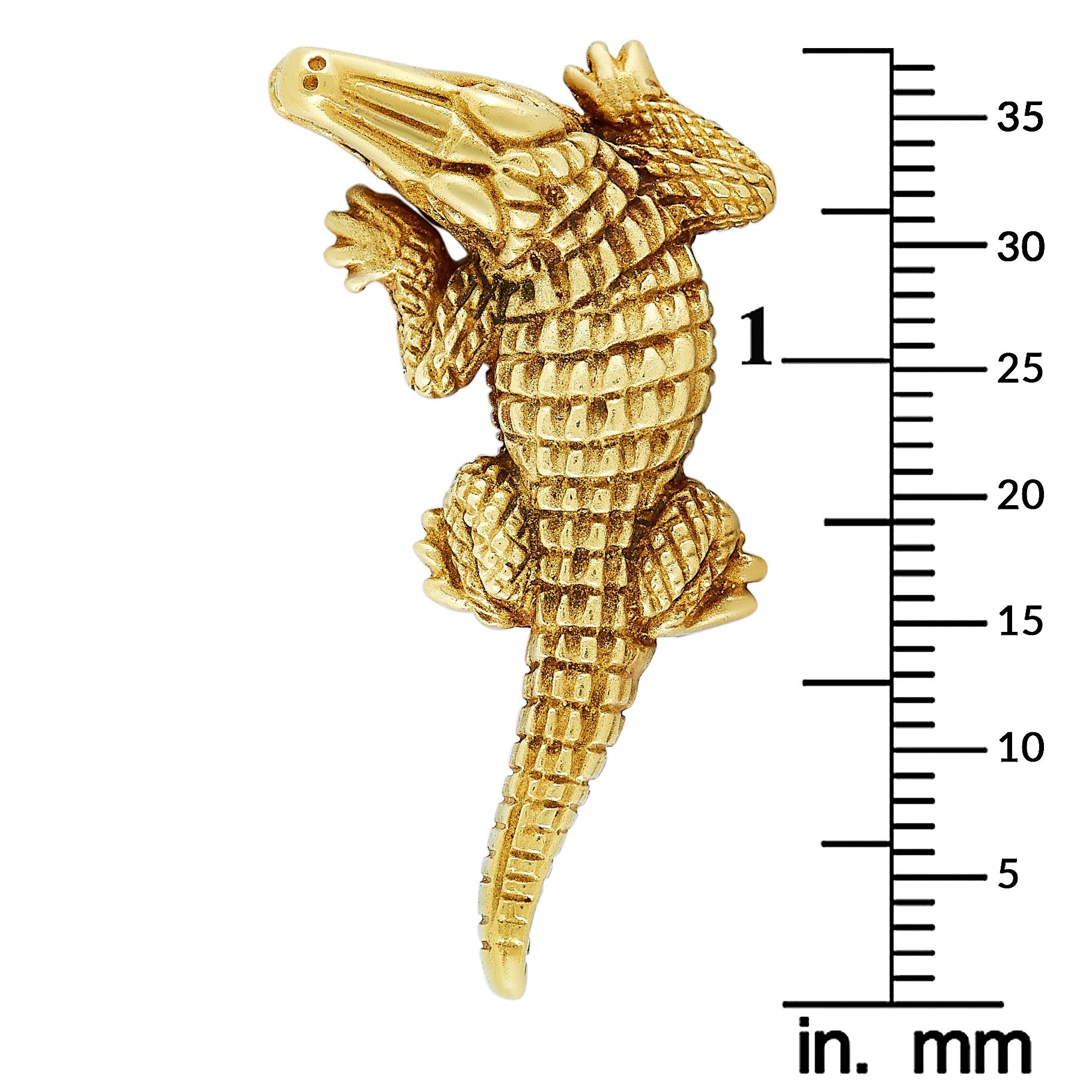 gold alligator statue