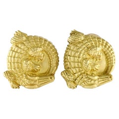 Kieselstein-Cord 18k Yellow Gold Alligator Earrings