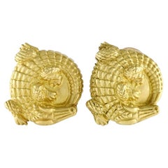 Kieselstein-Cord 18k Yellow Gold Alligator Earrings