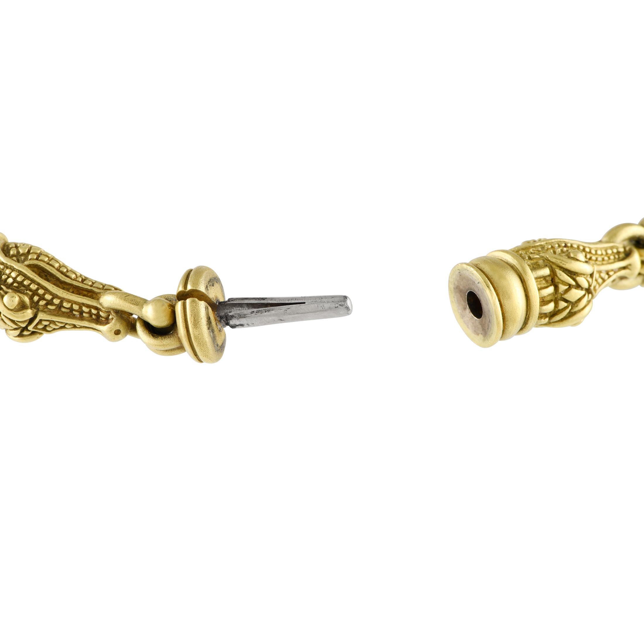 Kieselstein-Cord 18K Gelbgold Alligator-Halskette im Zustand „Hervorragend“ in Southampton, PA