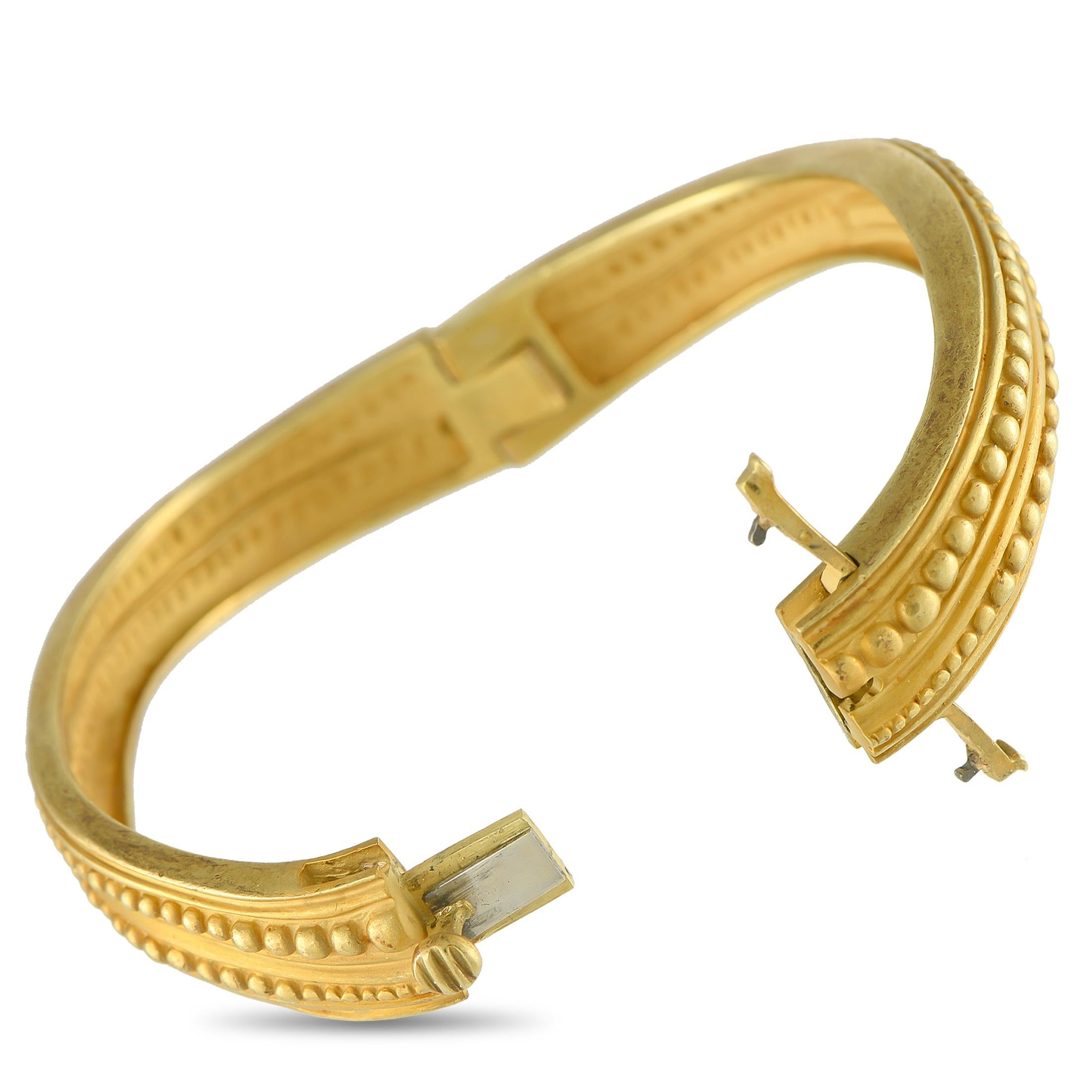 Kieselstein-Cord 18K Yellow Gold Bangle Bracelet In Excellent Condition For Sale In Southampton, PA
