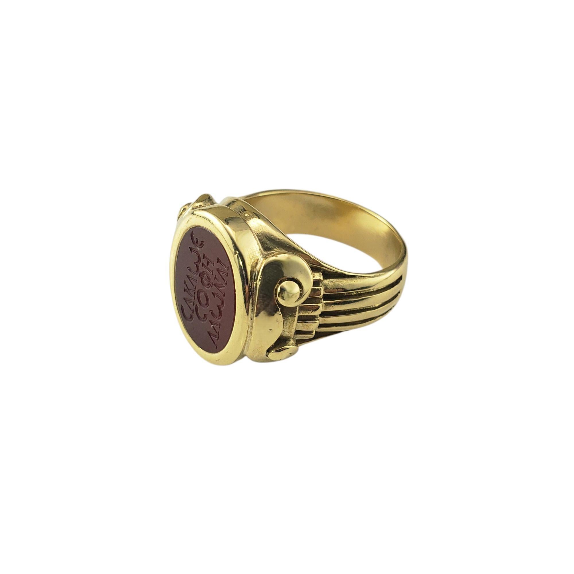 Kieselstein Cord 18K Yellow Gold Bloodstone Ring Size 9.75-10 #21893 In Good Condition In Washington Depot, CT