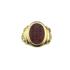 Kieselstein Cord 18K Yellow Gold Bloodstone Ring Size 9.75-10 #21893