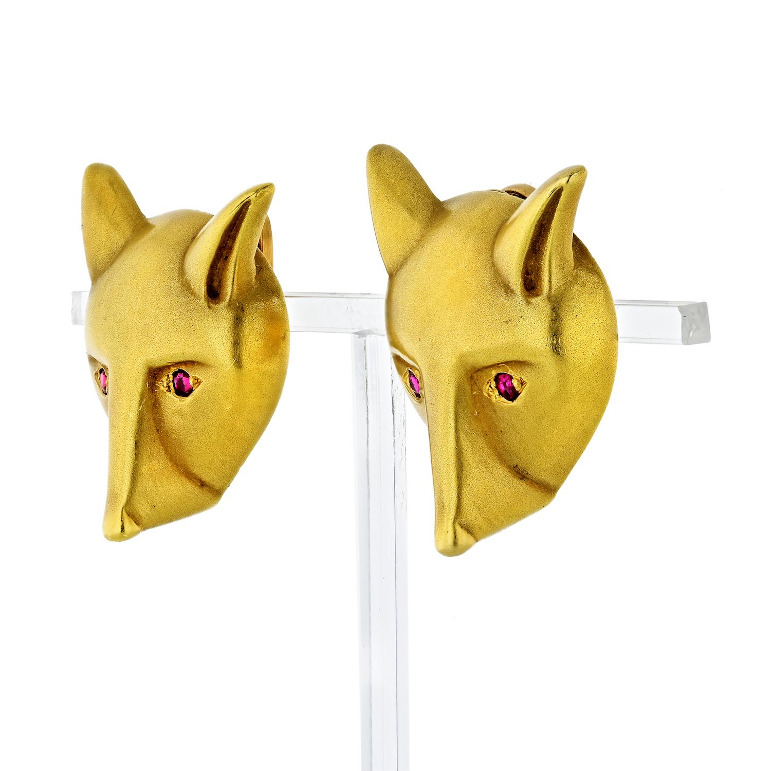 fox head earrings