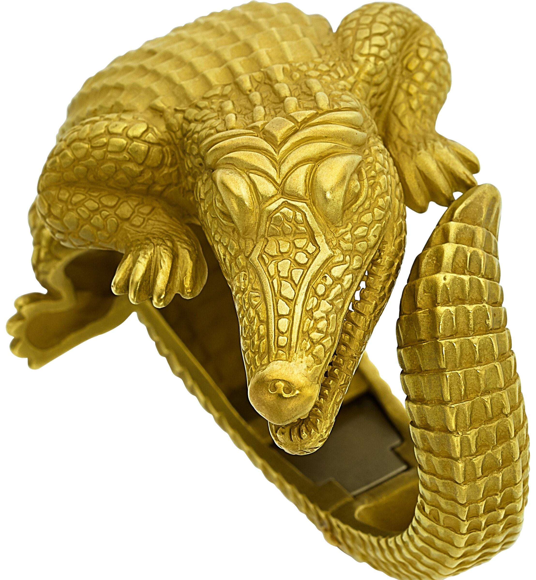 KIESELSTEIN-CORD Bracelet manchette en or jaune 18k avec charnière en alligator, taille 5.5 en vente 4