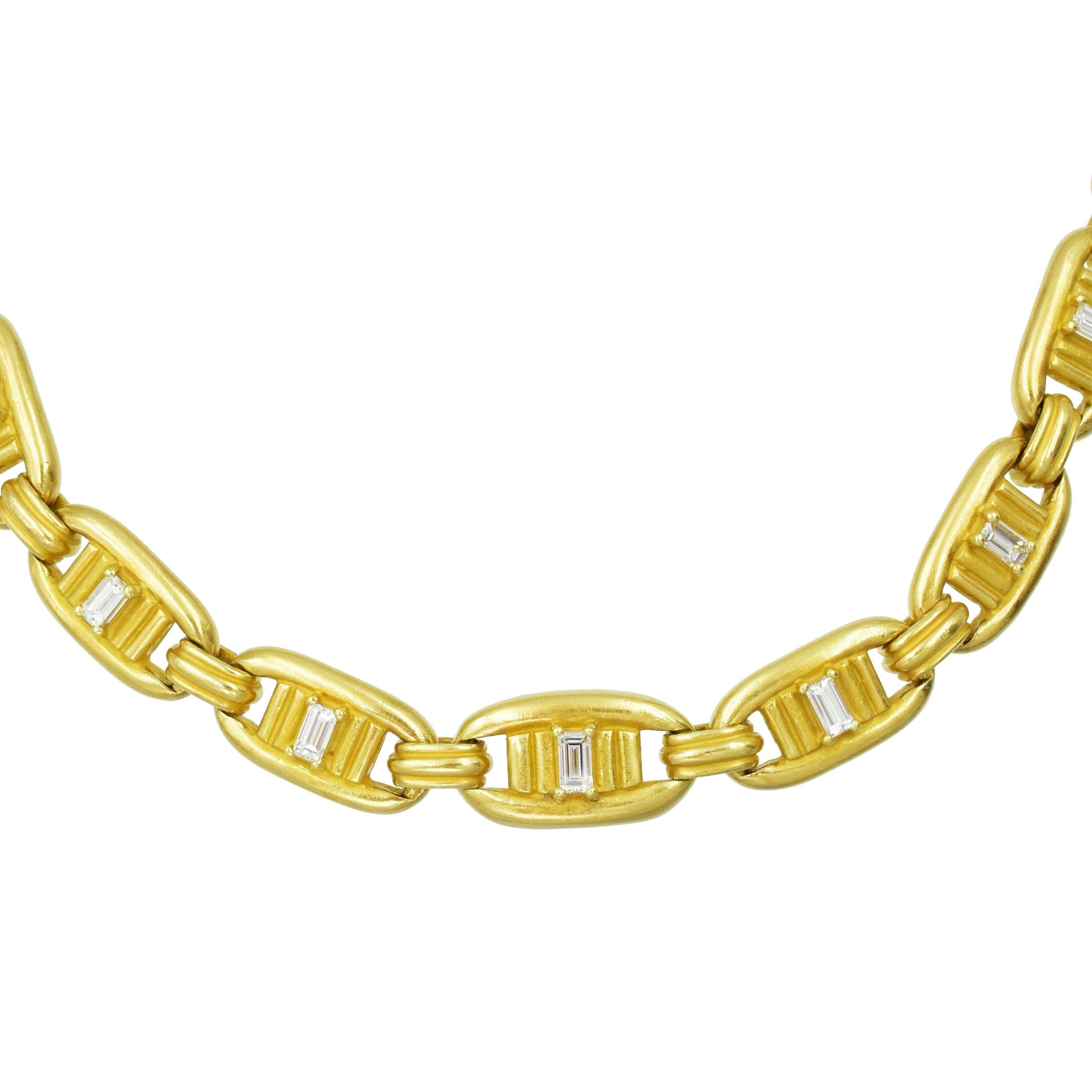 KIESELSTEIN-CORD Halskette aus 18 Karat Gelbgold mit Diamanten. im Zustand „Hervorragend“ im Angebot in New York, NY